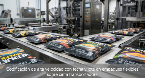 Marcado de Alta Velocidad en Envases de Película Flexible
