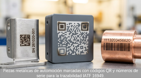 Láser de fibra manual para el marcado de piezas de automoción